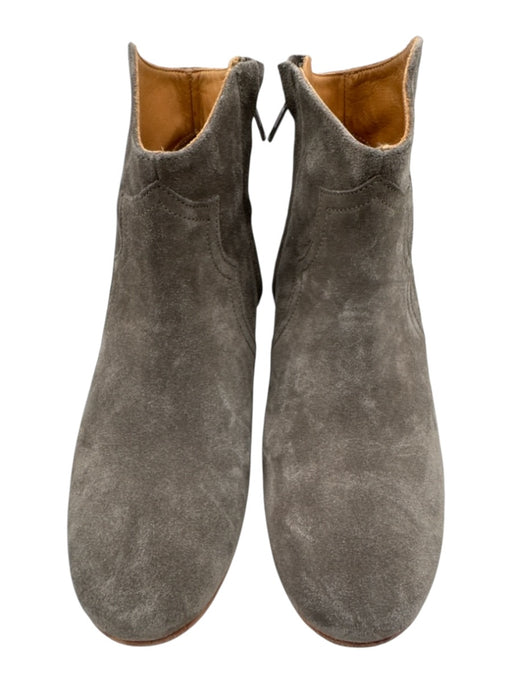 Isabel Marant Etoile Shoe Size 38 Gray Suede Pointed Toe Side Zip Ankle Booties Gray / 38