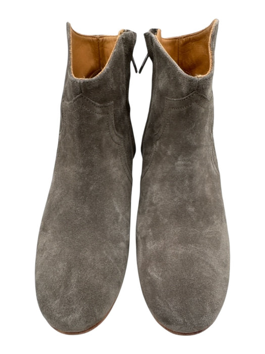 Isabel Marant Etoile Shoe Size 38 Gray Suede Pointed Toe Side Zip Ankle Booties Gray / 38