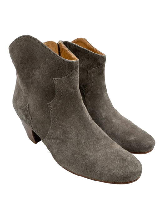 Isabel Marant Etoile Shoe Size 38 Gray Suede Pointed Toe Side Zip Ankle Booties Gray / 38