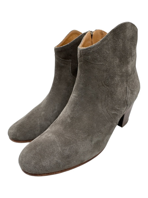 Isabel Marant Etoile Shoe Size 38 Gray Suede Pointed Toe Side Zip Ankle Booties Gray / 38