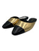 Veronica Beard Shoe Size 8 Black & Gold Leather Cap Toe Mule Slip On Flats Black & Gold / 8