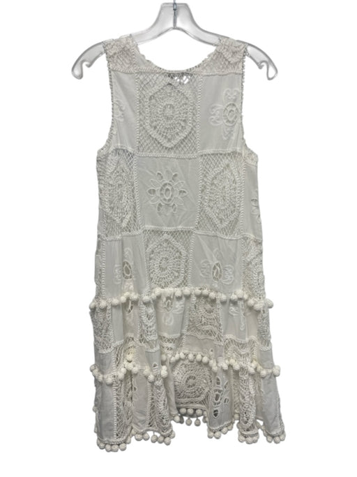 Hunter Bell Size XS White Cotton Sleeveless Knit Balls Midi Dress White / XS