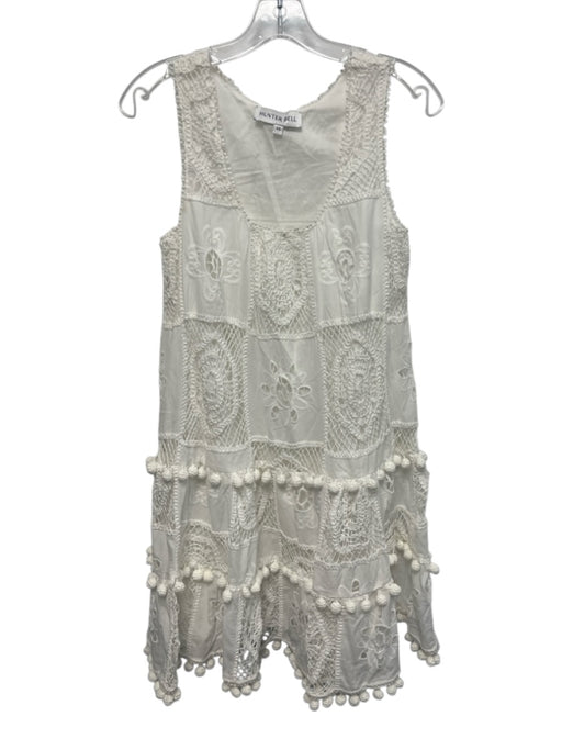 Hunter Bell Size XS White Cotton Sleeveless Knit Balls Midi Dress White / XS