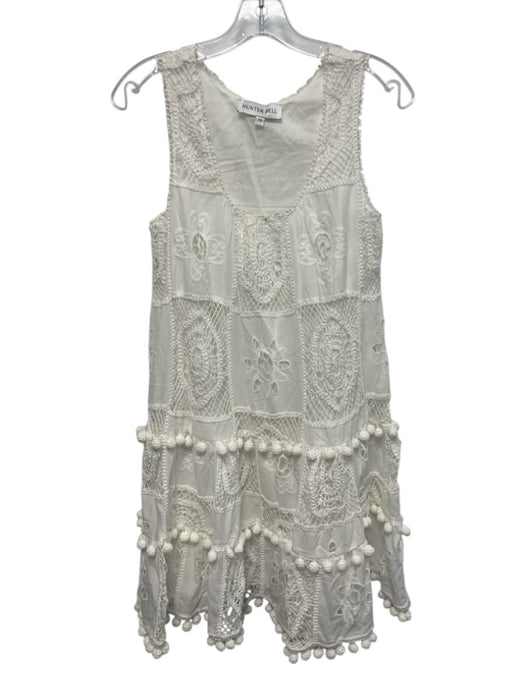 Hunter Bell Size XS White Cotton Sleeveless Knit Balls Midi Dress White / XS