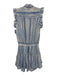 Misa Size XS Blue & White Viscose Buttons Striped Ruffle Cap Sleeve Dress Blue & White / XS