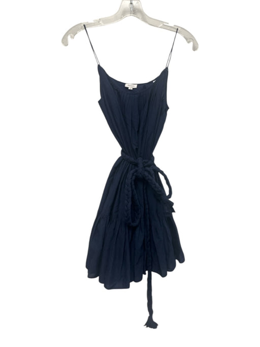 Rhode Size XS Dark Navy Cotton Sleeveless Spaghetti Strap pleats Flounce Dress Dark Navy / XS