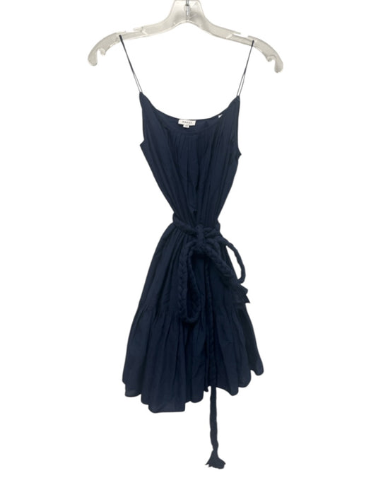 Rhode Size XS Dark Navy Cotton Sleeveless Spaghetti Strap pleats Flounce Dress Dark Navy / XS