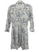 L'agence Size 0 White & Blue Lyocell & Cotton Long Sleeve Button Up Midi Dress White & Blue / 0