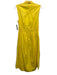 Ramy Brook Size XS Yellow Cotton Sleeveless Zip Front pleats Midi Dress Yellow / XS