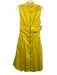 Ramy Brook Size XS Yellow Cotton Sleeveless Zip Front pleats Midi Dress Yellow / XS