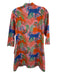 Marigold Size XS Pink & Multi Cotton 3/4 Sleeve 1/4 Button Below knee Dress Pink & Multi / XS