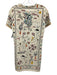 Tory Burch Size XS White & Multi Cotton Floral All Over Print Short Sleeve Dress White & Multi / XS
