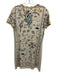 Tory Burch Size XS White & Multi Cotton Floral All Over Print Short Sleeve Dress White & Multi / XS