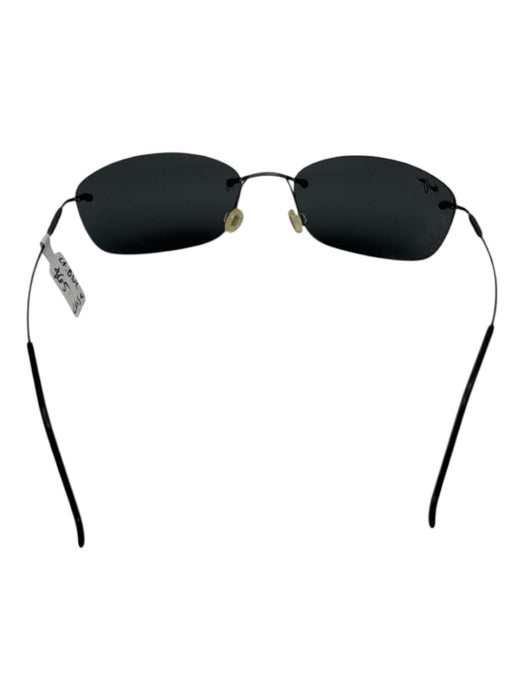 Maui Jim Black Acetate Thin Rimless Sunglasses Black
