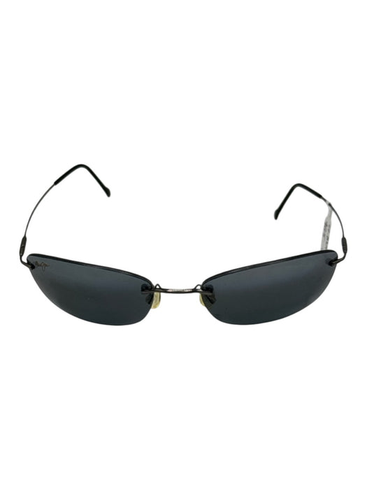 Maui Jim Black Acetate Thin Rimless Sunglasses Black