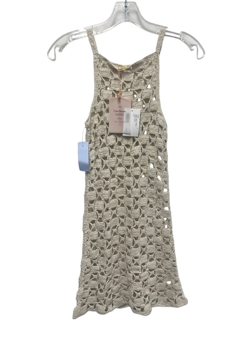 Cult Gaia Size XS White Cotton Knit Knee Length Sleeveless Cutout Dress White / XS