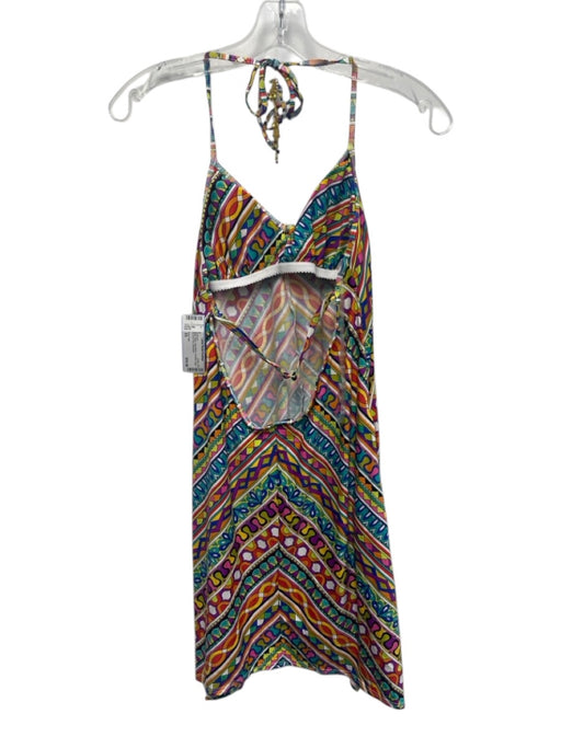 Trina Turk Size XS Multi Nylon Sleeveless Tie Neck Cups All Over Print Swimsuit Multi / XS