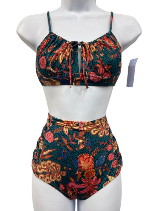 Ulla Johnson Size S Blue & Multi Polyamide Blend Floral High Waist Swimsuit Blue & Multi / S
