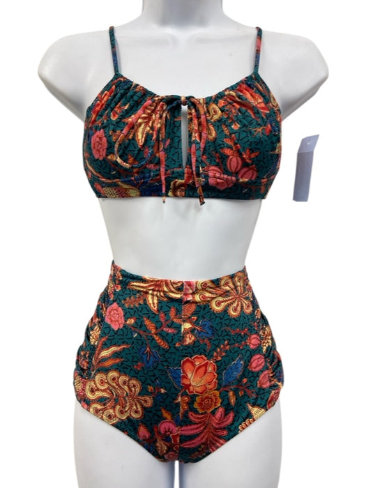 Ulla Johnson Size S Blue & Multi Polyamide Blend Floral High Waist Swimsuit Blue & Multi / S