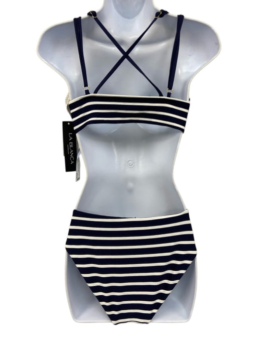 La Blanca Size 6 Navy & white Nylon Stripe Top Swimsuit Navy & white / 6