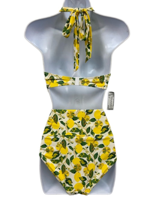 Boden Size 4 White, Yellow, Green Print Polyester Lemon Halter Swimsuit White, Yellow, Green Print / 4