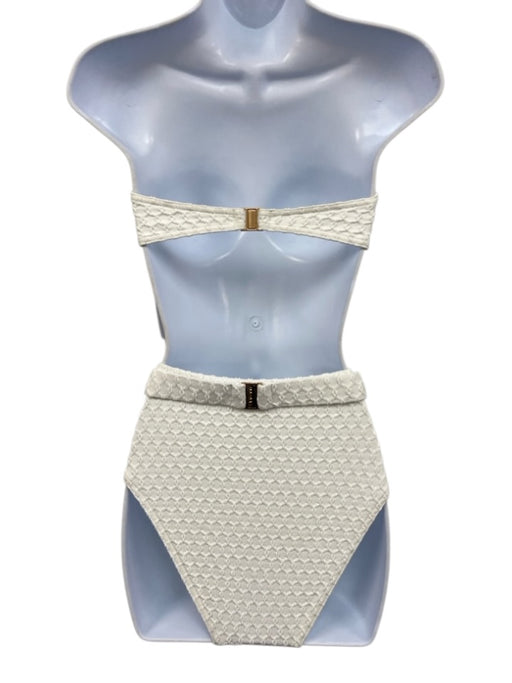 Zimmermann Size 6 White Polyamide Blend Textured High Waist Bikini Swimsuit White / 6