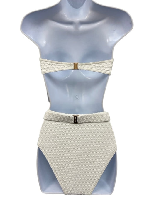 Zimmermann Size 6 White Polyamide Blend Textured High Waist Bikini Swimsuit White / 6