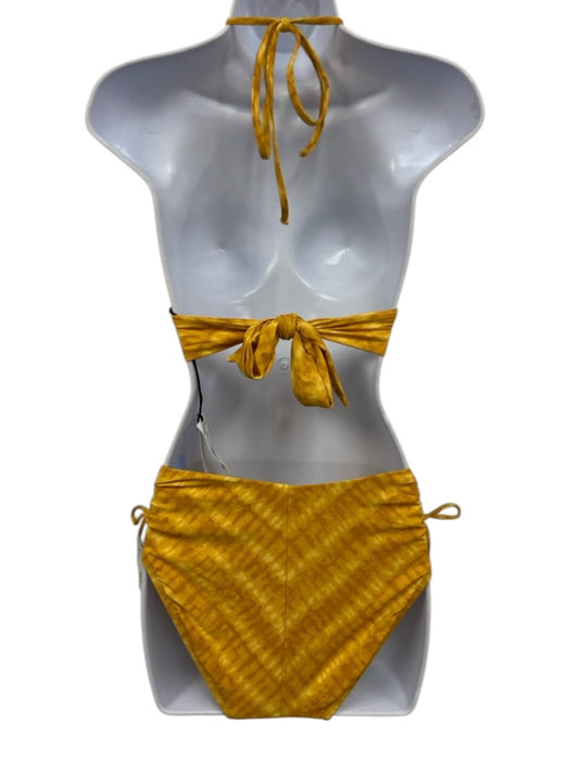 Robin Piccone Size S Yellow & Orange Nylon Tye Dye Tie Neck Tie Back Swimsuit Yellow & Orange / S
