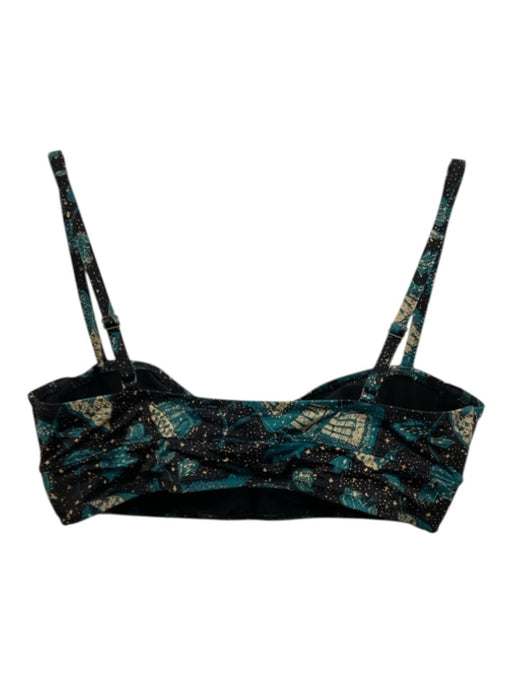 Ulla Johnson Size S Blue, Black, Multi Polyamide Blend Floral Two Piece Swimsuit Blue, Black, Multi / S
