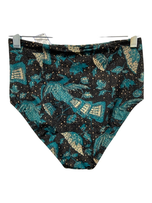 Ulla Johnson Size S Blue, Black, Multi Polyamide Blend Floral Two Piece Swimsuit Blue, Black, Multi / S