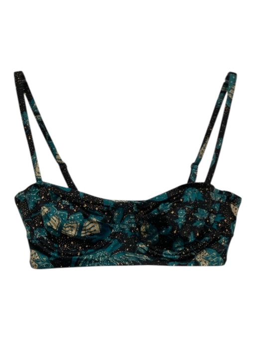 Ulla Johnson Size S Blue, Black, Multi Polyamide Blend Floral Two Piece Swimsuit Blue, Black, Multi / S