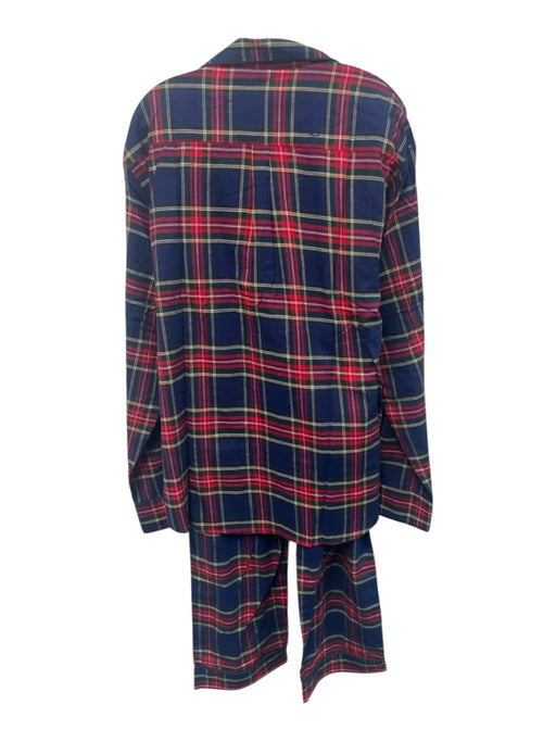 Petite Plume Size L NWT Navy, Red, Multi Cotton Plaid Elastic Waist Pajamas Navy, Red, Multi / L