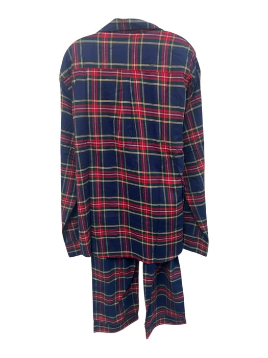 Petite Plume Size L NWT Navy, Red, Multi Cotton Plaid Elastic Waist Pajamas Navy, Red, Multi / L