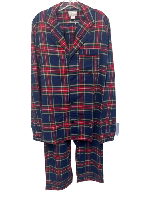 Petite Plume Size L NWT Navy, Red, Multi Cotton Plaid Elastic Waist Pajamas Navy, Red, Multi / L