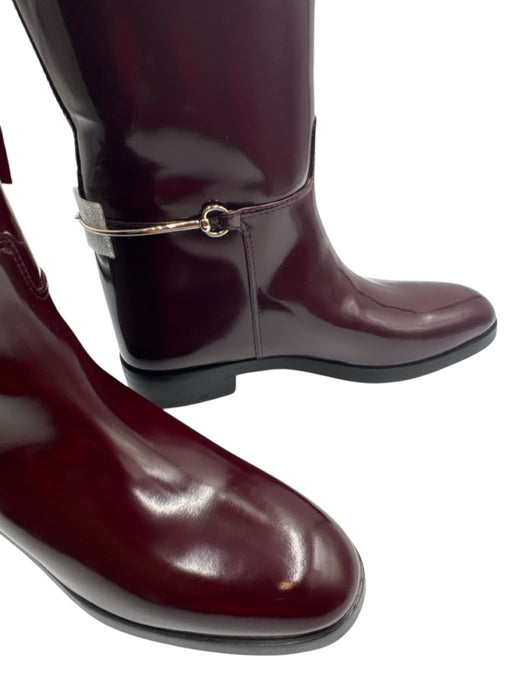 Gucci Shoe Size 38 Cherry Red Leather Horsebit Patent Knee High Boots Cherry Red / 38