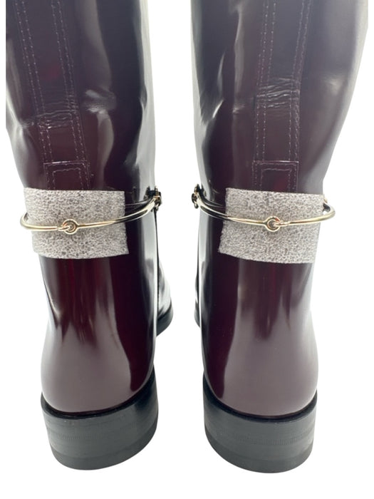 Gucci Shoe Size 38 Cherry Red Leather Horsebit Patent Knee High Boots Cherry Red / 38
