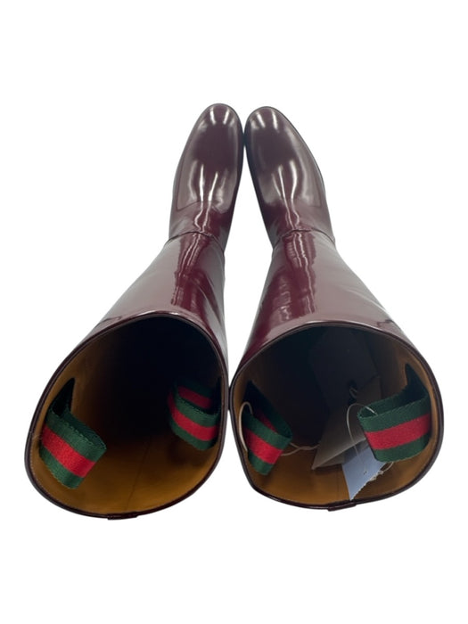Gucci Shoe Size 38 Cherry Red Leather Horsebit Patent Knee High Boots Cherry Red / 38
