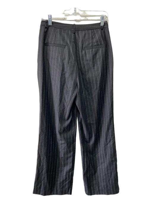 Reformation Size 8P Black & White Polyester Blend High Rise Chalk Stripe Pants Black & White / 8P