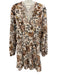 Lilly Pulitzer Size 16 White, Brown, Black Cotton Long Sleeve Floral Dress White, Brown, Black / 16