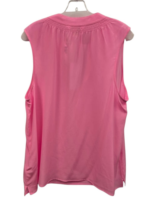 Lilly Pulitzer Size XXL Pink Silk Sleeveless Split Neck Buttons Top Pink / XXL