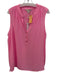 Lilly Pulitzer Size XXL Pink Silk Sleeveless Split Neck Buttons Top Pink / XXL