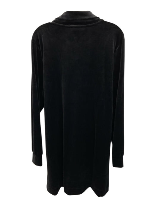 Lilly Pulitzer Size XL Black Polyester Velvet Half Zip Long Sleeve Dress Black / XL