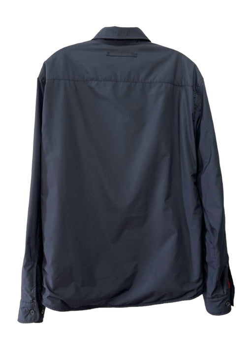 Prada Size XL Navy Polyester Solid Buttons Men's Jacket XL