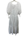 Matteau Size M White Cotton Eyelet Short Puff Sleeve Ribbon Tie Dress White / M