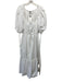 Matteau Size M White Cotton Eyelet Short Puff Sleeve Ribbon Tie Dress White / M