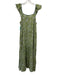Tuckernuck Size M Green & White Cotton Floral Short Cap Sleeve Maxi Dress Green & White / M