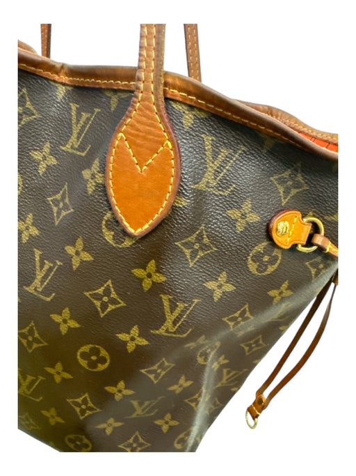 Louis Vuitton Brown Coated Canvas Monogram Double Top Handle Clasp Close Bag Brown / L