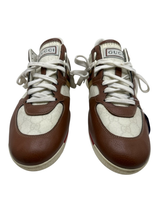 Gucci Shoe Size 11 Brown & White Synthetic Low Top Men's Shoes 11