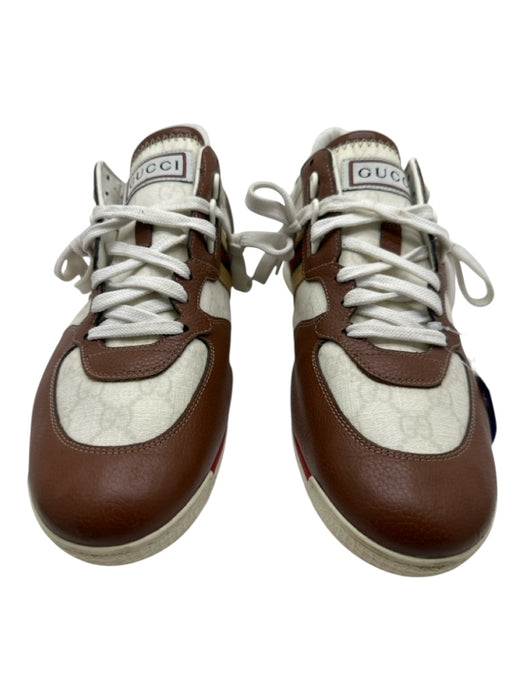 Gucci Shoe Size 11 Brown & White Synthetic Low Top Men's Shoes 11