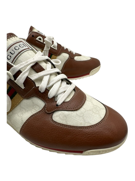 Gucci Shoe Size 11 Brown & White Synthetic Low Top Men's Shoes 11